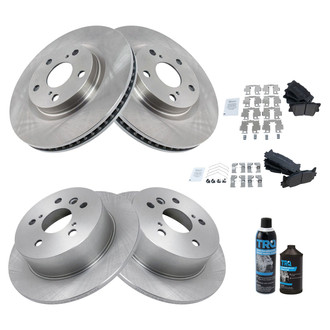 TRQ® - Front and Rear Disc Brake Kit with Semi-Metallic Pads