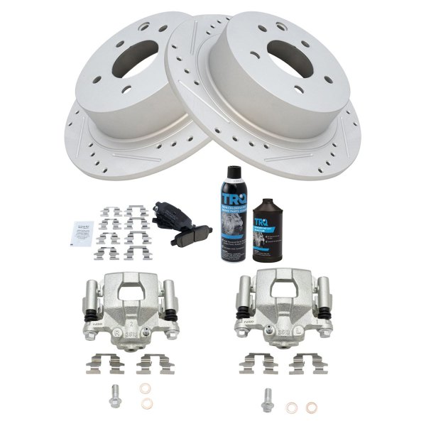 TRQ® - Performance Ceramic Rear Brake Kit with Calipers