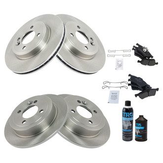 TRQ® - Front and Rear Disc Brake Kit with Semi-Metallic Pads