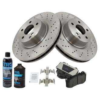 TRQ® - Front Disc Brake Kit with Semi-Metallic Pads