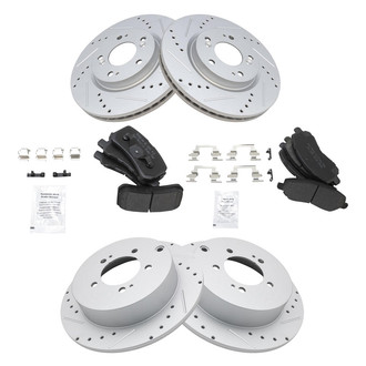 TRQ® - Performance Semi-Metallic Front and Rear Brake Kit