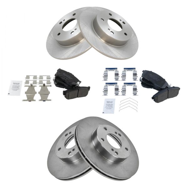 TRQ® - Front and Rear Disc Brake Kit with Ceramic Pads