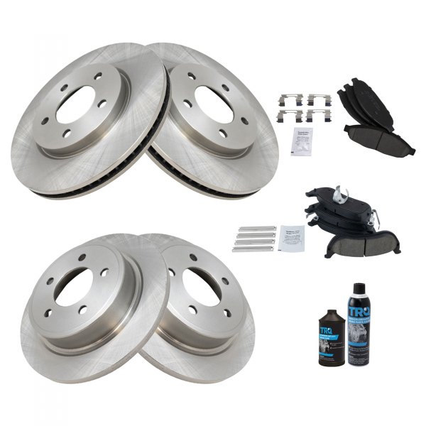 TRQ® - Front and Rear Disc Brake Kit with Ceramic Pads