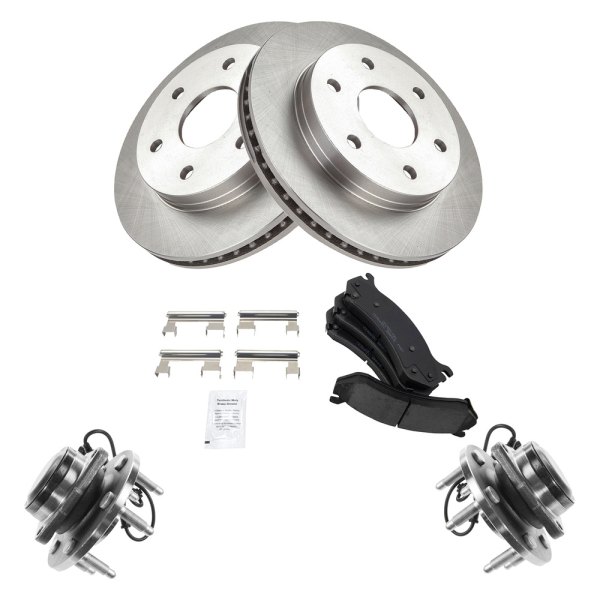 TRQ® - Front Disc Brake Kit with Ceramic Pads and Hub Assemblies