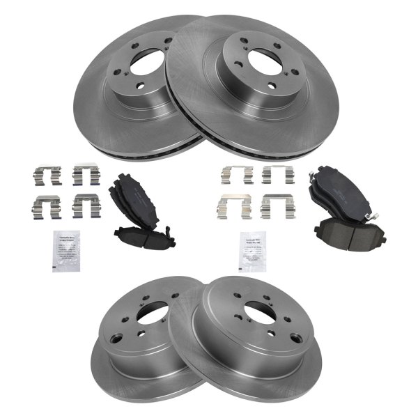 TRQ® - Front and Rear Disc Brake Kit with Ceramic Pads