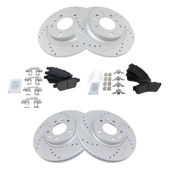 TRQ® - Performance Semi-Metallic Front and Rear Brake Kit