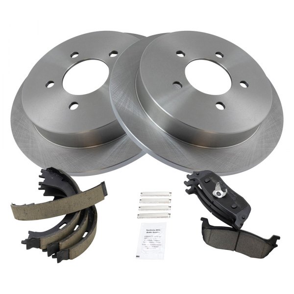 TRQ® - Rear Disc Brake Kit with Ceramic Pads and Shoes