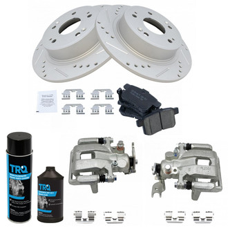 TRQ® - Performance Ceramic Rear Brake Kit with Calipers