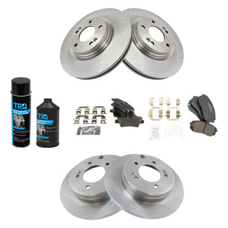 TRQ® - Front and Rear Disc Brake Kit with Ceramic Pads