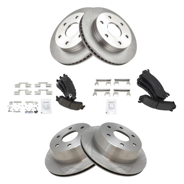 TRQ® - Front and Rear Disc Brake Kit with Ceramic Pads