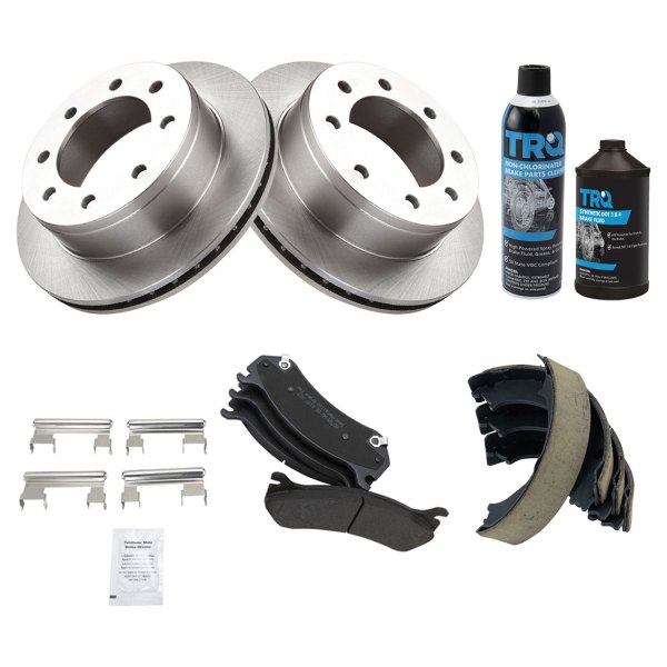 TRQ® - Rear Disc Brake Kit with Semi-Metallic Pads and Shoes