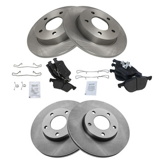 TRQ® - Front and Rear Disc Brake Kit with Semi-Metallic Pads