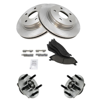 TRQ® - Front Disc Brake Kit with Ceramic Pads and Hub Assemblies