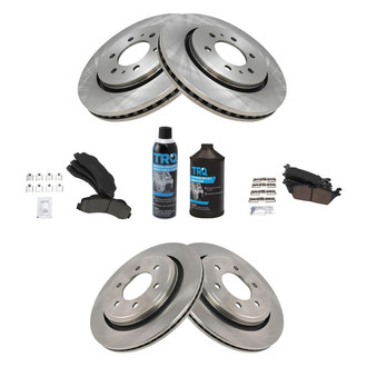 TRQ® - Front and Rear Disc Brake Kit with Ceramic Pads
