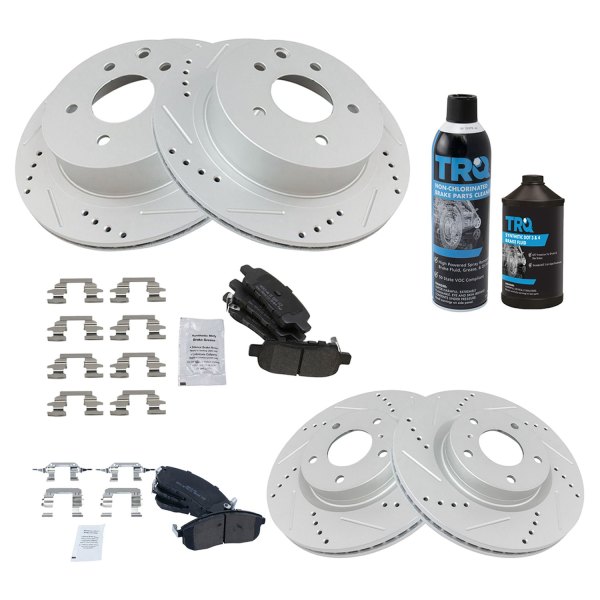 TRQ® - Performance Semi-Metallic Front and Rear Brake Kit