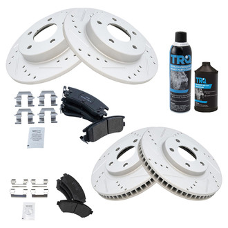 TRQ® - Performance Semi-Metallic Front and Rear Brake Kit