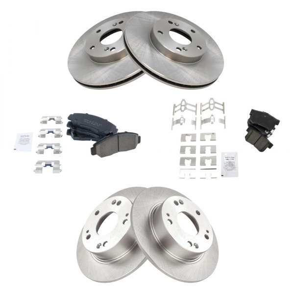 TRQ® - Front and Rear Disc Brake Kit with Ceramic Pads