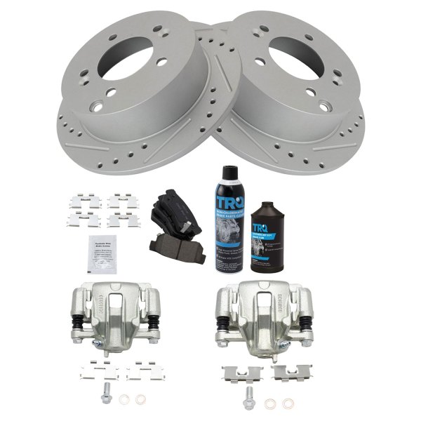 TRQ® - Performance Ceramic Rear Brake Kit with Calipers