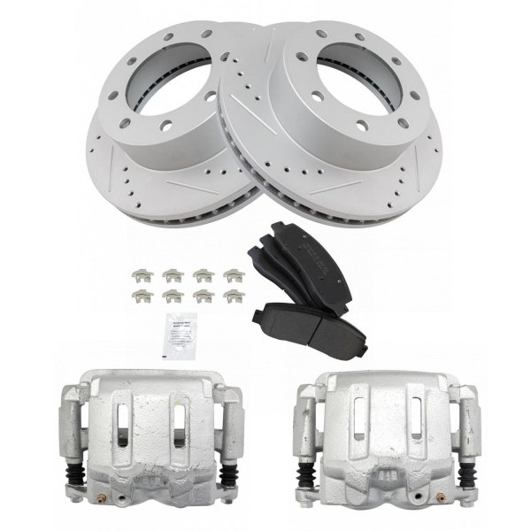 TRQ® - Performance Semi-Metallic Front Brake Kit with Calipers