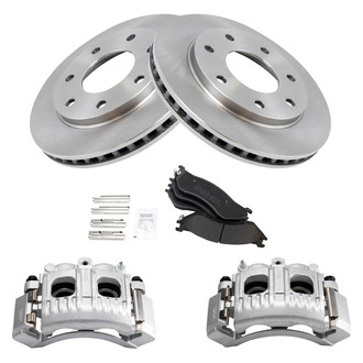 TRQ® - Performance Semi-Metallic Front Brake Kit with Calipers