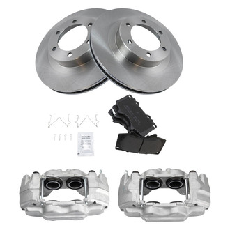 TRQ® - Front Disc Brake Kit with Semi-Metallic Pads and Calipers
