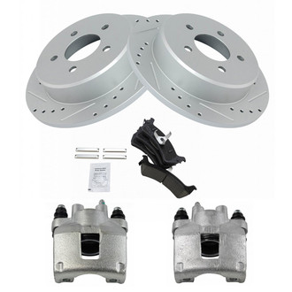 TRQ® - Performance Ceramic Rear Brake Kit with Calipers