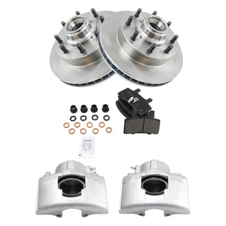 TRQ® - Front Disc Brake Kit with Semi-Metallic Pads and Calipers