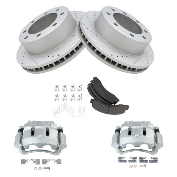 TRQ® - Performance Semi-Metallic Front Brake Kit with Calipers