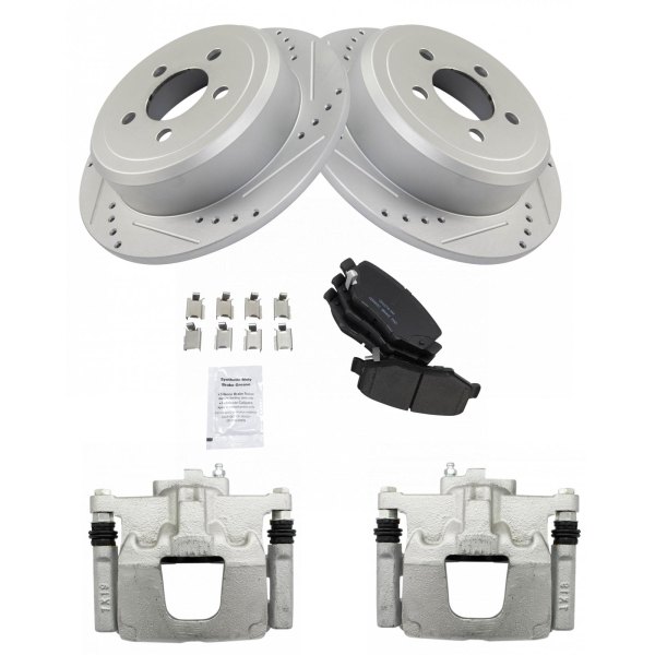 TRQ® - Performance Ceramic Rear Brake Kit with Calipers