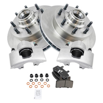 TRQ® - Front Disc Brake Kit with Semi-Metallic Pads and Calipers