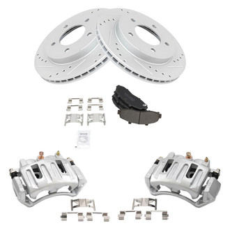TRQ® - Performance Semi-Metallic Front Brake Kit with Calipers
