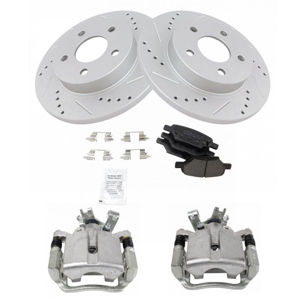 TRQ® - Performance Ceramic Rear Brake Kit with Calipers