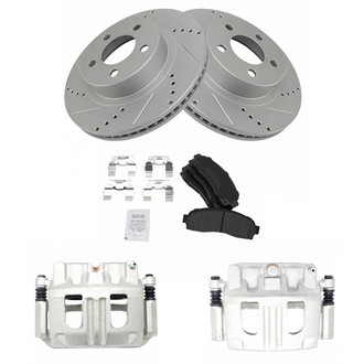TRQ® - Performance Semi-Metallic Front Brake Kit with Calipers
