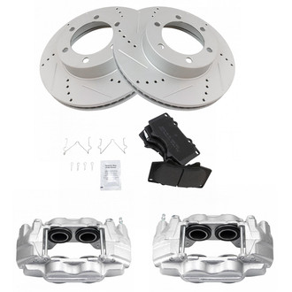 TRQ® - Performance Semi-Metallic Front Brake Kit with Calipers