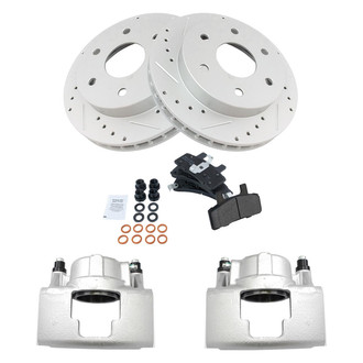 TRQ® - Performance Semi-Metallic Front Brake Kit with Calipers