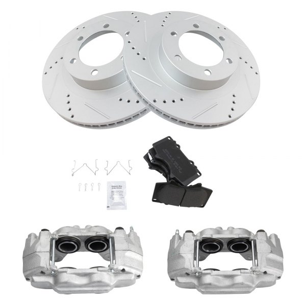 TRQ® - Performance Semi-Metallic Front Brake Kit with Calipers