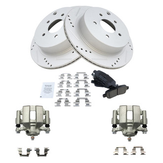 TRQ® - Performance Ceramic Rear Brake Kit with Calipers