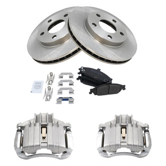 TRQ® - Front Disc Brake Kit with Semi-Metallic Pads and Calipers