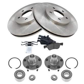 TRQ® - Disc Brake Kit with Ceramic Pads and Hub Assemblies