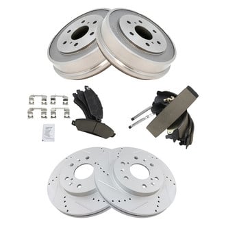 TRQ® - Performance Ceramic Brake Kit with Drum and Shoes
