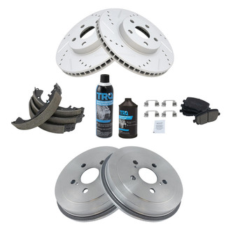 TRQ® - Performance Ceramic Brake Kit with Drum and Shoes