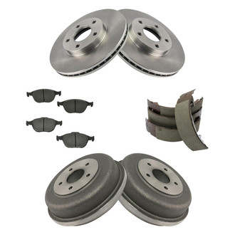 TRQ® - Disc and Drum Brake Kit with Semi-Metallic Pads
