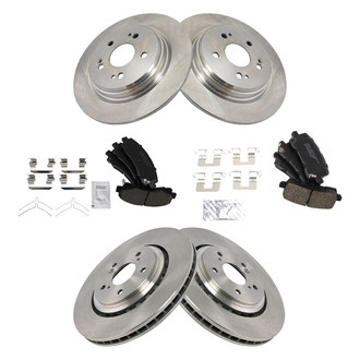 TRQ® - Front and Rear Disc Brake Kit with Ceramic Pads
