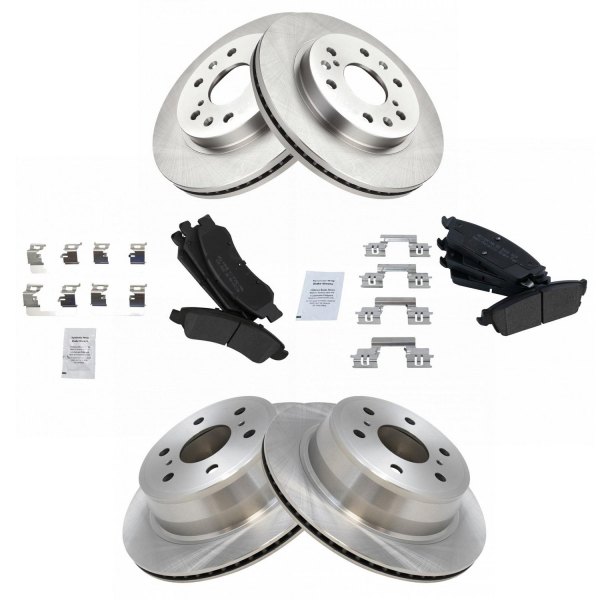 TRQ® - Front and Rear Disc Brake Kit with Semi-Metallic Pads