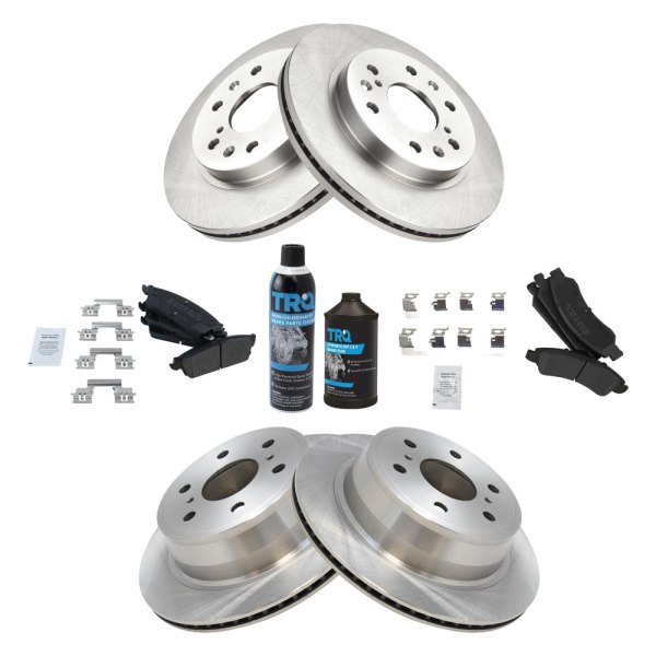 TRQ® - Front and Rear Disc Brake Kit with Semi-Metallic Pads