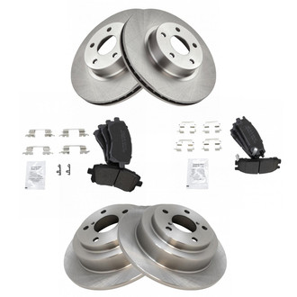 TRQ® - Front and Rear Disc Brake Kit with Semi-Metallic Pads