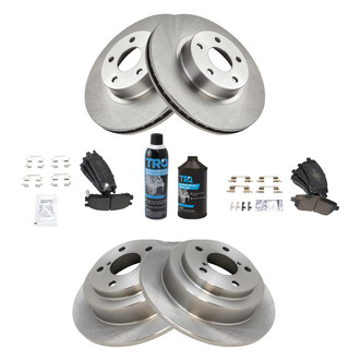 TRQ® - Front and Rear Disc Brake Kit with Semi-Metallic Pads