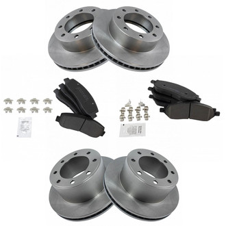 TRQ® - Front and Rear Disc Brake Kit with Semi-Metallic Pads