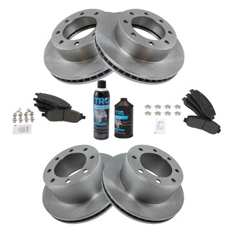 TRQ® - Front and Rear Disc Brake Kit with Semi-Metallic Pads