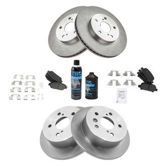 TRQ® - Front and Rear Disc Brake Kit with Semi-Metallic Pads